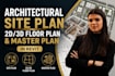design architectural site plan, 2d or 3d floor plan, and master plan in revit