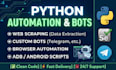 develop python automation, web scraping, and telegram bot