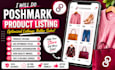 do poshmark product listing, upload product and optimize SEO