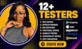 provide 12 testers for google play closed testing app testing web testing