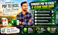 convert PDF to excel and clean the data