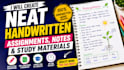 create handwritten assignments, notes and study materials