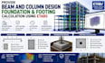 provide beam and column design foundation  footing calculation using etabs