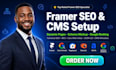 setup framer SEO framer cms setup schema markup framer meta tags sitemap aeo