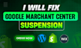 fix google merchant center suspension