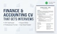 write and design a professional finance and accounting CV
