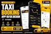 design taxi booking app, ride hailing mobile app in figma