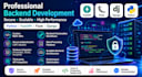 do python frontend,backend, rest API development,database, and authentication