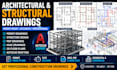 structural engineering design drawing, autocad 2d floor plan, hvac drawing, mep