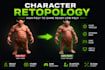 character retopology high poly to game ready low poly mesh vrchat vtuber avatar