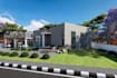render villa house elevation drawing,modern facade, high end building cgi render