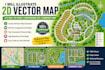 illustrate 2d vector map, city map, rv park campground site community map