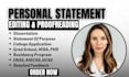 edit medical law school, residency, personal statement, grad school, sop, resume