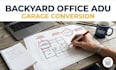 adu architectural plans and garage conversion layouts for backyard office studio
