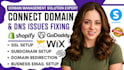 connect godaddy domain to wordpress wix transfer shopify domain to squarespace