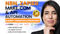 setup notion n8n workflow automation b2b API zapier and  make com automation