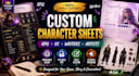 create game character sheets for tabletop games, writers, and artists drawing