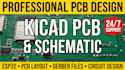 do pcb design, layout using kicad, schematic to printed circuit board esp32 pcb