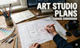 architectural plans and garage conversion layouts for backyard art studio spaces