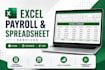 create, manage, and organize excel spreadsheets and payroll