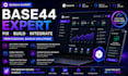 fix base44 bugs, build base44 webapp and integrate base44 within 24hrs