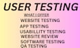 do user testing website testing app testing QA testing software testing