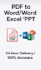 convert PDF to word excel PPT in 24 hours