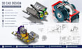 do 3d cad modeling, mechanical and industrial product ready for manufacturing