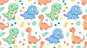 create seamless cartoon dinosaur pattern designs for fabric