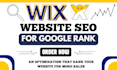do wix website SEO optimization for your google rank, wix website optimization