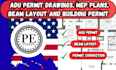 design adu permit drawings, mep plans, beam layout and building permit set