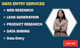 do data entry,  web research and social media ads