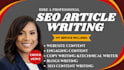 write SEO blog posts, articles and website content writing