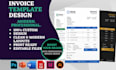 setup invoice template design custom invoice receipt letterhead editable invoice