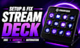 setup and fix elgato stream deck for obs automation,hotkeys and macros