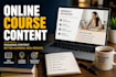 create engaging online course content, curriculum and elearning materials