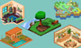 create isometric pixel art, pixel game art, tileset and retro 2d game assets