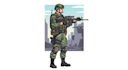 draw 2d game art military character design