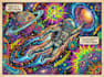 draw psychedelic illustration with retro comic art style