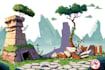 design 2d game concept art background and environment
