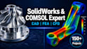 do solidworks 3d cad design and comsol fea cfd simulation