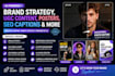 create ai powered brand strategy, ugc content, posters, captions and photo
