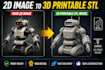 create high quality 3d models from 2d images, png to stl and svg to obj
