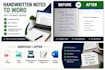 type handwritten notes, scanned images