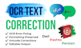 correct ocr extracted dari pashto and persian text