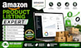 do amazon product listing, SEO optimization, and product upload