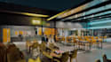 multi function recreational area,hospitality building,cafeteria dining rendering