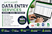 do accurate data entry, exel data entry, copy paste, and web research