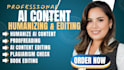 humanize ai content, edit ai content, proofread, book editing, plagiarism check