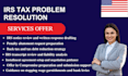 resolve irs tax problems, tax debt, irs issues and help reduce irs penalties